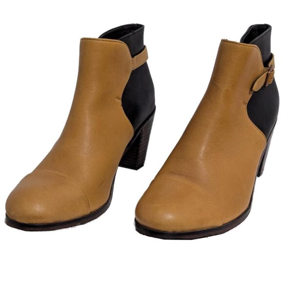 Samantha Pleet Wolverine x Anthropologie Two Tone/Colorblock Leather Boots - Picture 2 of 10